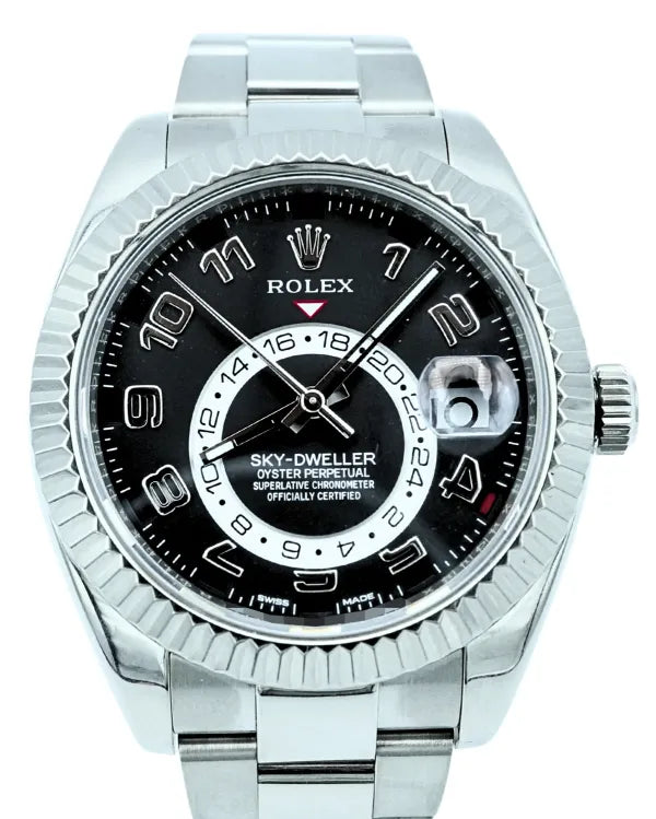2014 Rolex Sky-Dweller 42MM Black Dial White Gold Oyster Bracelet (326939)