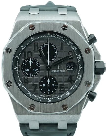 2014 Audemars Piguet Royal Oak Offshore Chronograph "Elephant" 42MM Grey Dial Leather Strap (26470ST.OO.A104CR.01)
