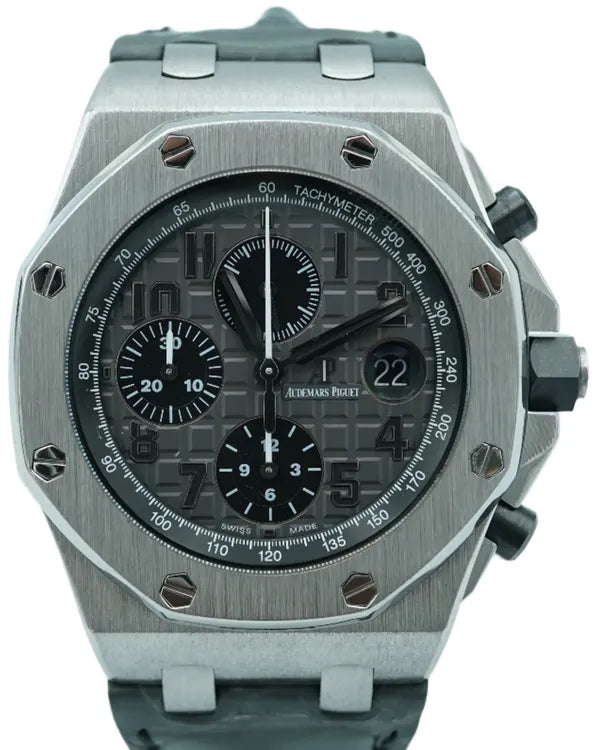 2014 Audemars Piguet Royal Oak Offshore Chronograph "Elephant" 42MM Grey Dial Leather Strap (26470ST.OO.A104CR.01)