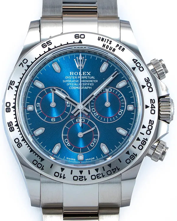 2021 Rolex Cosmograph Daytona 40MM Blue Dial White Gold Oyster Bracelet (116509)