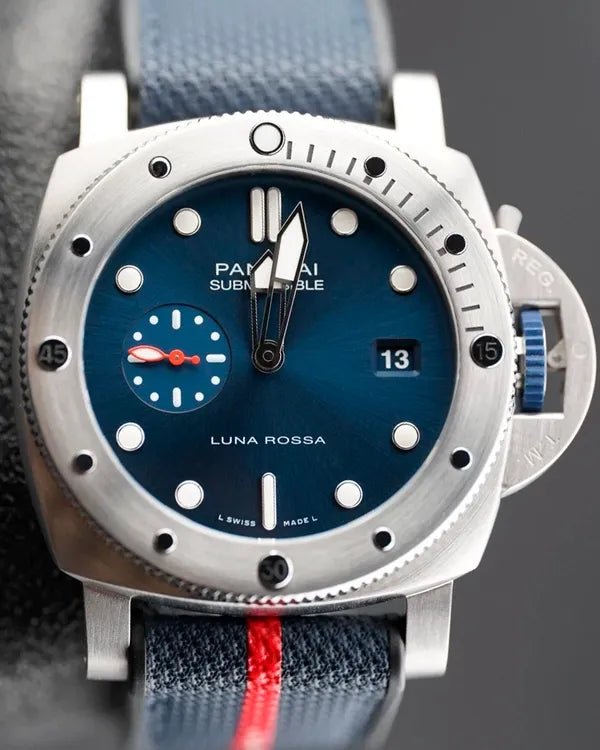 2023 Panerai Submersible Quarantaquattro Luna Rossa 44MM Blue Dial Textile Strap (PAM01391)