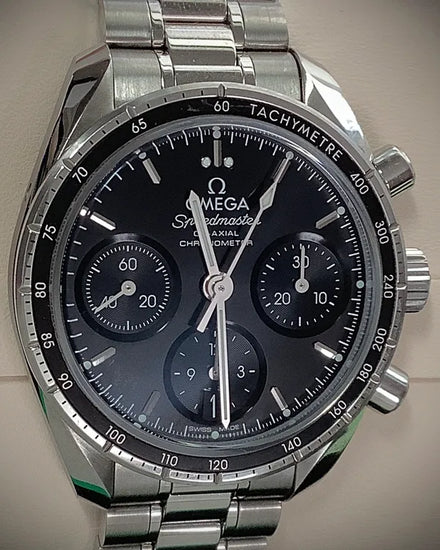 Omega Speedmaster 38MM Black Dial Steel Bracelet (324.30.38.50.01.001)