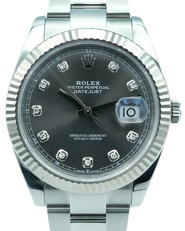 2019 Rolex Datejust 41MM Rhodium Dial Oyster Bracelet (126334)