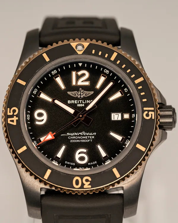 2022 Breitling Superocean 46MM Black Dial Rubber Strap (U17368221B1S1)
