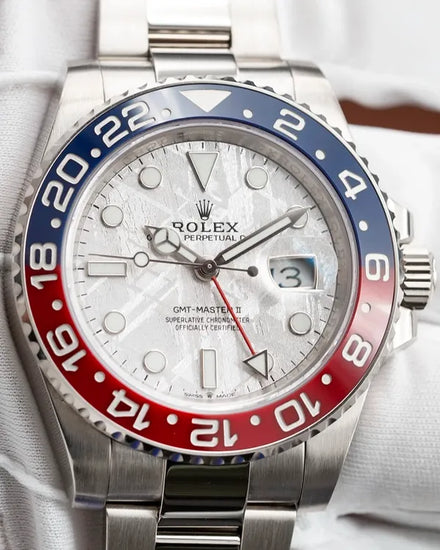 2021 Rolex GMT-Master II "Pepsi" 40MM Meteorite Dial White Gold Oyster Bracelet (126719BLRO)