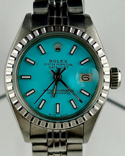 1980 Rolex Lady-Datejust 26MM Aftermarket Tiffany Blue Dial Jubilee Bracelet (6924)