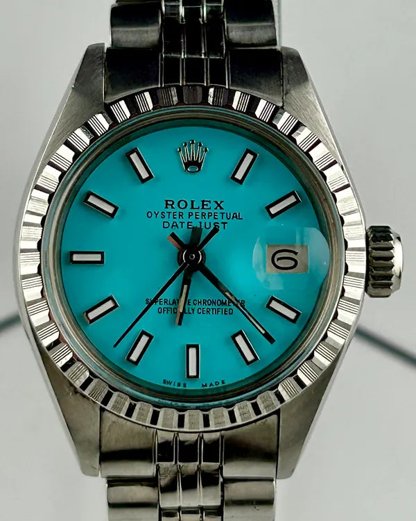 1980 Rolex Lady-Datejust 26MM Aftermarket Tiffany Blue Dial Jubilee Bracelet (6924)
