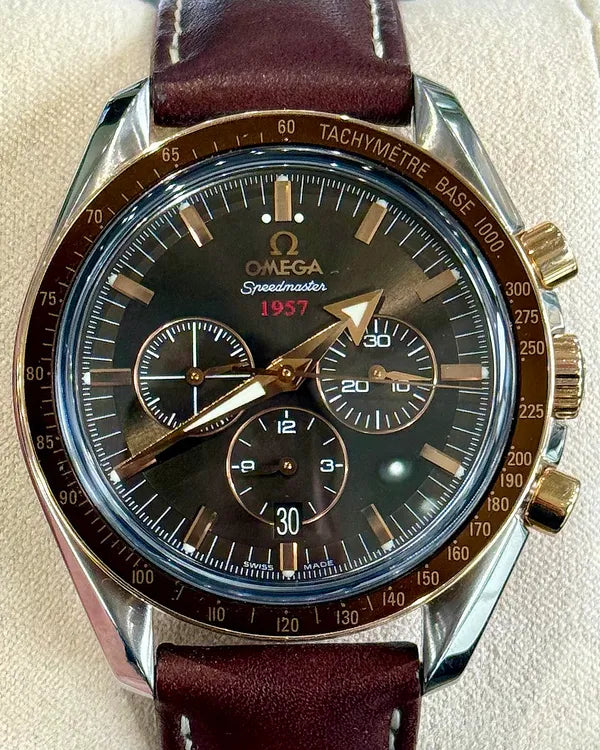 2009 Omega Speedmaster Broad Arrow 42MM Brown Dial Leather Strap (321.93.42.50.13.001)