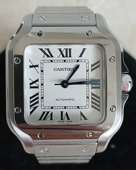 2019 Cartier Santos De Cartier 35MM Silver Dial Steel Bracelet (4075)