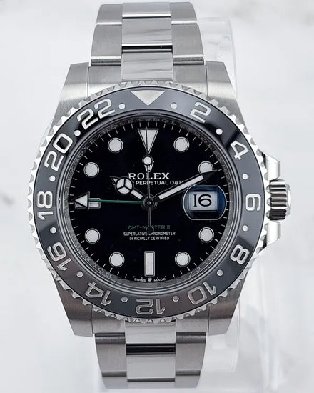 2025 Rolex GMT-Master II "Bruce Wayne" 40MM Black Dial Oyster Bracelet (126710GRNR)