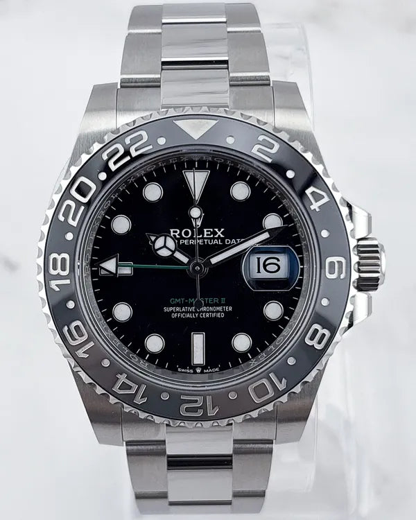2025 Rolex GMT-Master II "Bruce Wayne" 40MM Black Dial Oyster Bracelet (126710GRNR)