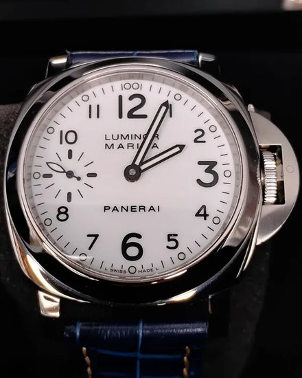 2005 Panerai Luminor Marina 44MM White Dial Leather Strap (PAM00113)