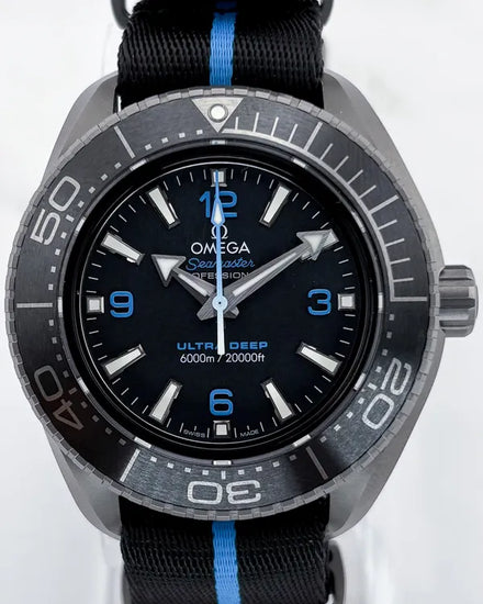 2022 Omega Seamaster Planet Ocean 6000M "Ultra Deep" 45.5MM Black Dial Textile Strap (215.92.46.21.01.001)