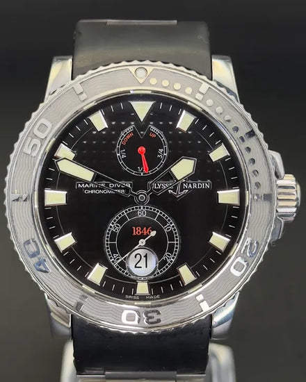 2011 Ulysse Nardin Marine Diver 41MM Black Dial Rubber Strap (263-33)