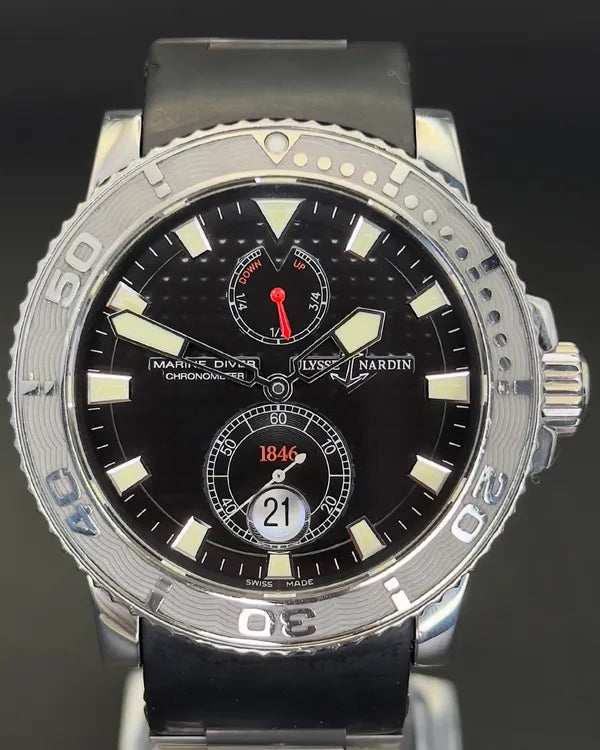 2011 Ulysse Nardin Marine Diver 41MM Black Dial Rubber Strap (263-33)