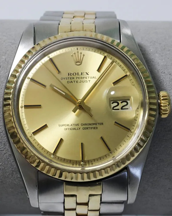 (5.2 Mil Serial)  Rolex Datejust 36MM Champagne "Pie Pan" Dial Two-Tone Jubilee Bracelet (1601)
