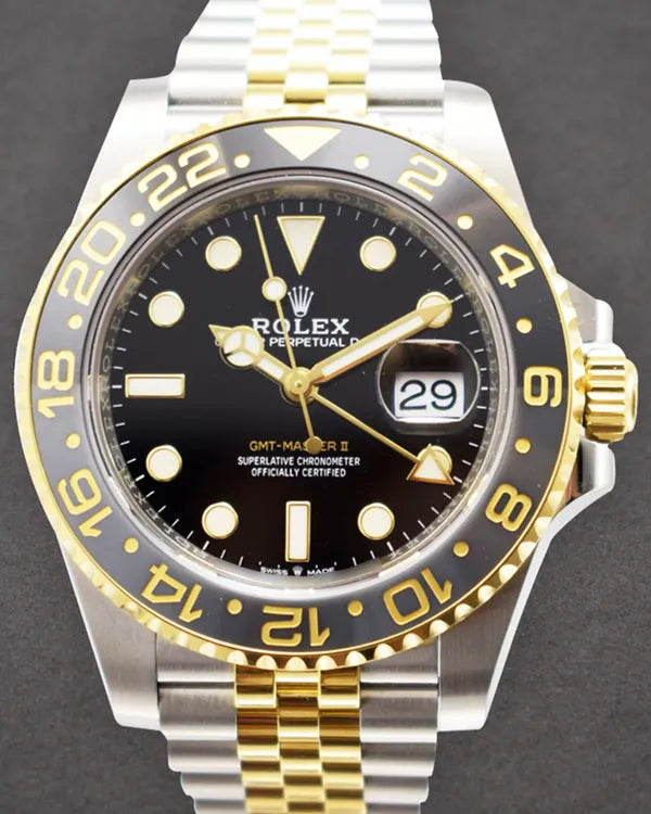2025 Rolex GMT-Master II "Bumblebee" 40MM Black Dial Two-Tone Jubilee Bracelet (126713GRNR)