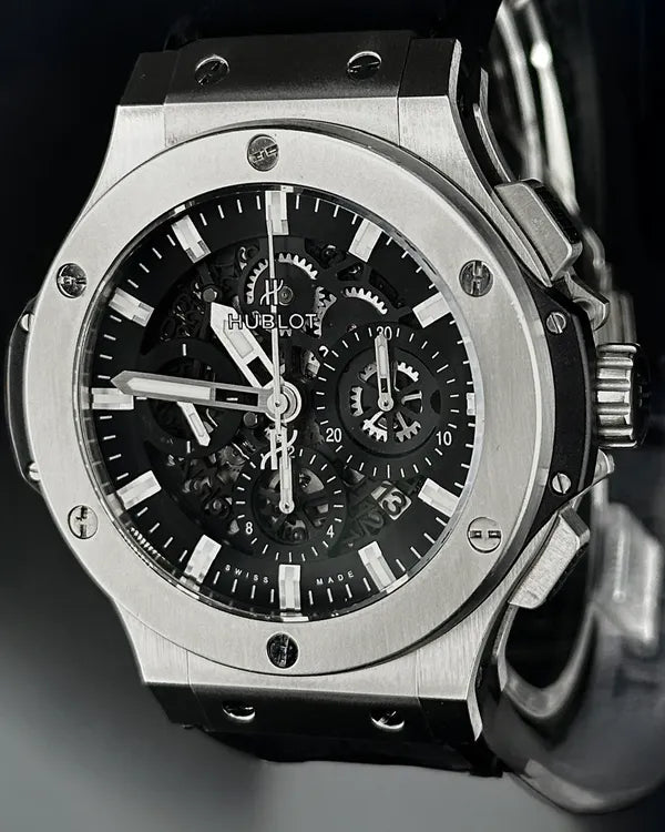 Erick 2016 Hublot Big Bang Aero Bang 44MM Skeleton Dial Leather Strap (311.SX.1170.GR)