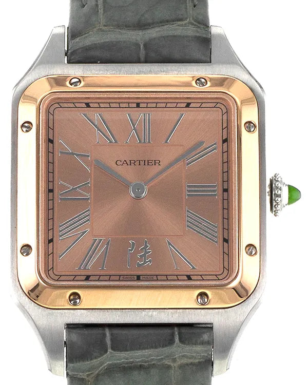 2023 Cartier Santos Dumont "China" L.E. 39MM Pink Dial Leather Strap (W2SA0027)