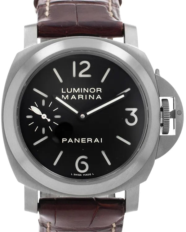 Panerai Luminor Marina 44MM Black Dial Leather Strap (PAM00177)