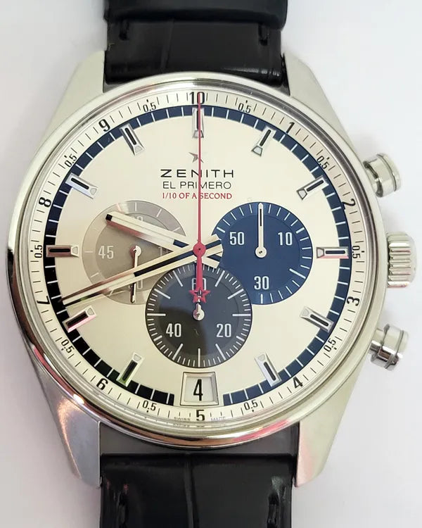 2011 Zenith El Primero Striking 10TH L.E. 42MM Silver Dial Leather Strap (03.2041.4052)