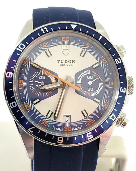 Tudor Heritage Chrono 42MM Blue Dial Aftermarket Rubber Strap (70330B)