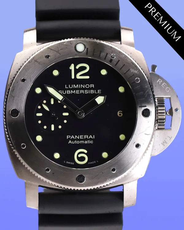 2014 Panerai Luminor Submersible 1950 3 Days "Classic Yachts Challenge 10 Years of Passion" L. E. 47MM Black Dial Rubber Strap (PAM00571)