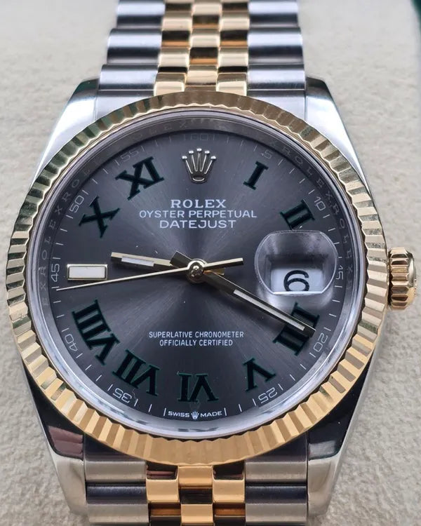 2023 Rolex Datejust "Wimbledon" 36MM Slate Dial Two-Tone Jubilee Bracelet (126233)