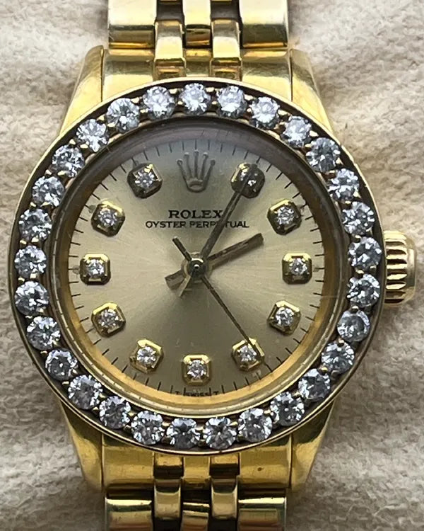 Rolex Oyster Perpetual 26MM Aftermarket Champagne Dial Jubilee Bracelet (6719)