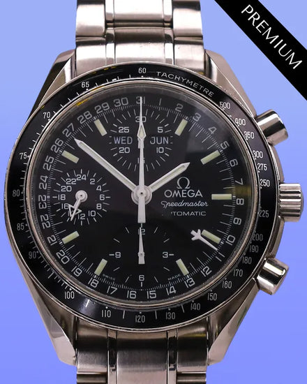 Omega Speedmaster Day Date 39MM Black Dial Steel Bracelet (175.0084)
