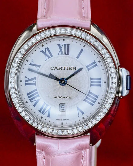 2022 Cartier Cle De Cartier 31MM Silver Dial Leather Strap (W4CL0005)