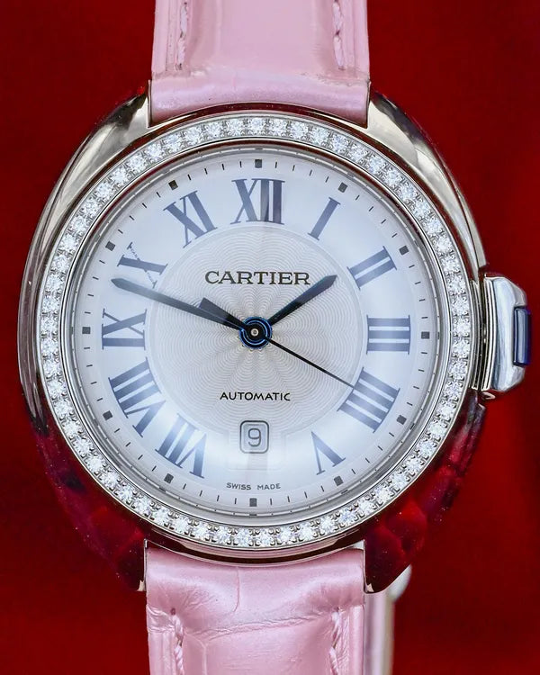 2022 Cartier Cle De Cartier 31MM Silver Dial Leather Strap (W4CL0005)