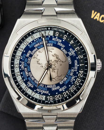 2021 Rare Vacheron Constantin Overseas World Time 43.5MM Blue Dial Steel Bracelet (7700V/110A-B172)