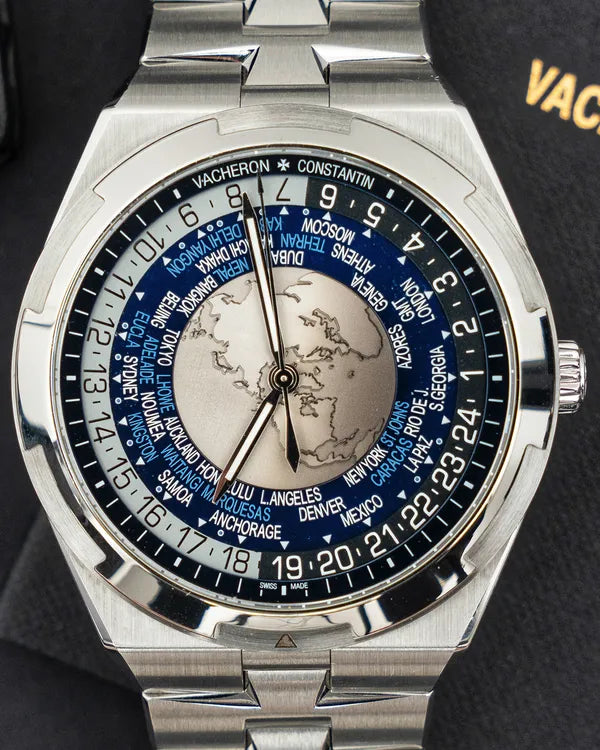 2021 Rare Vacheron Constantin Overseas World Time 43.5MM Blue Dial Steel Bracelet (7700V/110A-B172)