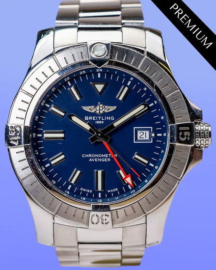 2021 Breitling Avenger GMT 45MM Blue Dial Steel Bracelet (A32395)