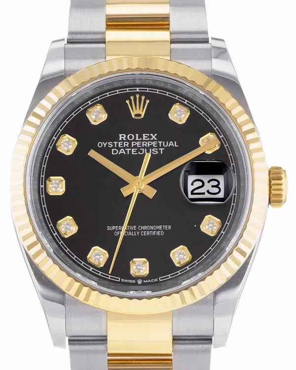 2021 Rolex Datejust 36MM Black Dial Two-Tone Oyster Bracelet (126233)