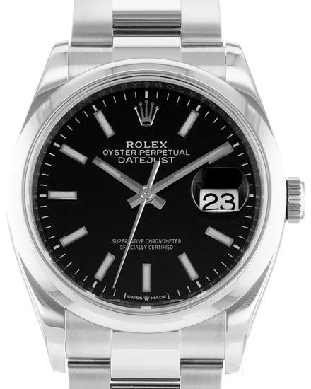 Rolex Datejust 36MM Black Dial Oyster Bracelet (126200)