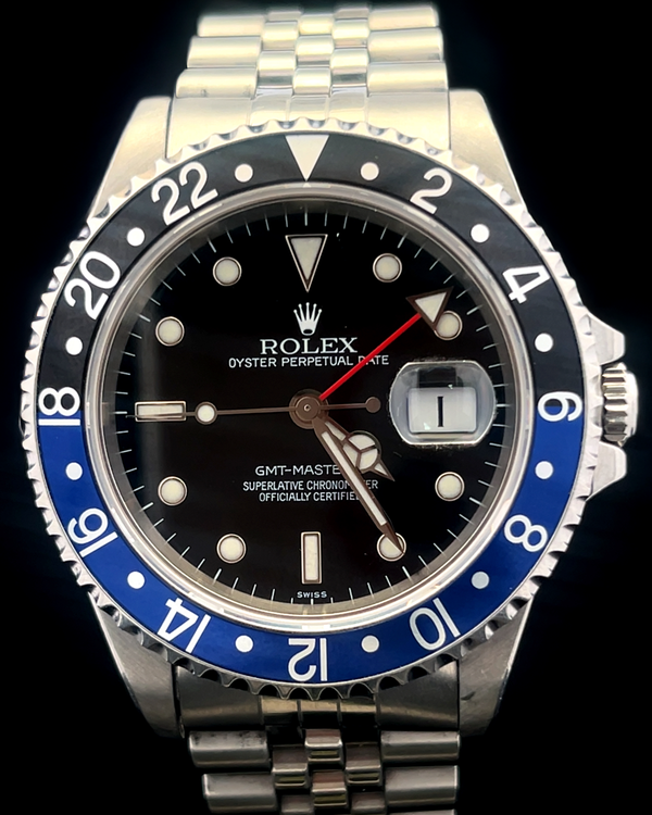 Rolex GMT-Master II "Aftermarket Batgirl" 40MM Black Dial Jubilee Bracelet (16710)