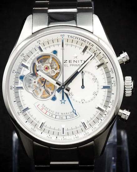 2018 Zenith El Primero Chronomaster Open Heart 42MM Silver Dial Steel Bracelet (03.2080.4021/01.C494)