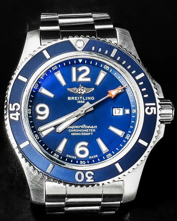 2019 Breitling Superocean 44MM Blue Dial Steel Bracelet (A17367)