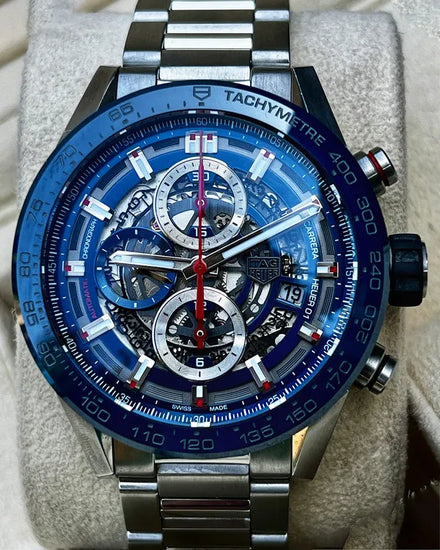 2021 Tag Heuer Carrera Calibre Heuer 01 43MM Skeleton Dial Steel Bracelet (CAR201T.BA0766)