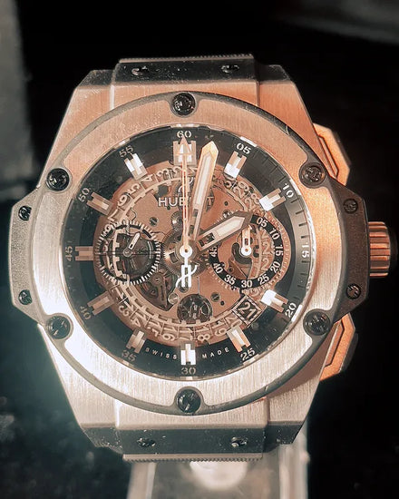 2018 Hublot King Power Unico 48MM Skeleton Dial Aftermarket Leather Strap (701.NX.0170.RX)