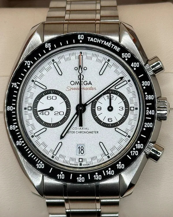 Omega Speedmaster Racing "Panda" 44.25MM White Dial Steel Bracelet (329.30.44.51.04.001)