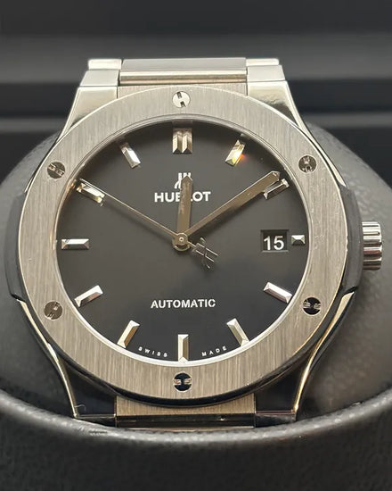 Hublot Classic Fusion 45MM Black Dial Titanium Bracelet (510.NX.1170.NX)