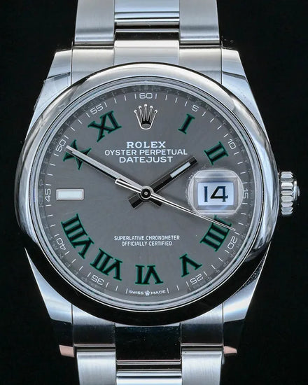 2022 Rolex Datejust "Wimbledon" 36MM Slate Dial Oyster Bracelet (126200)