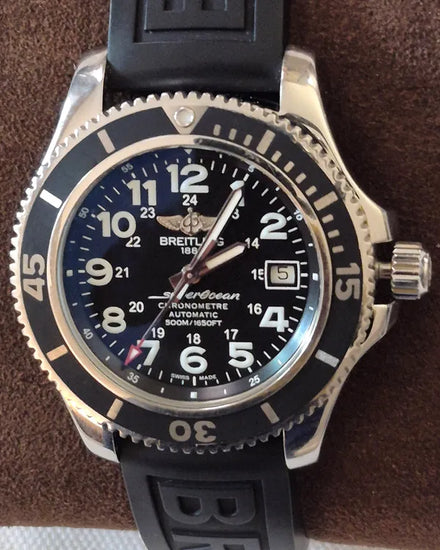 2018 Breitling Superocean II 42MM Black Dial Rubber Strap (A17365C9/BD67)