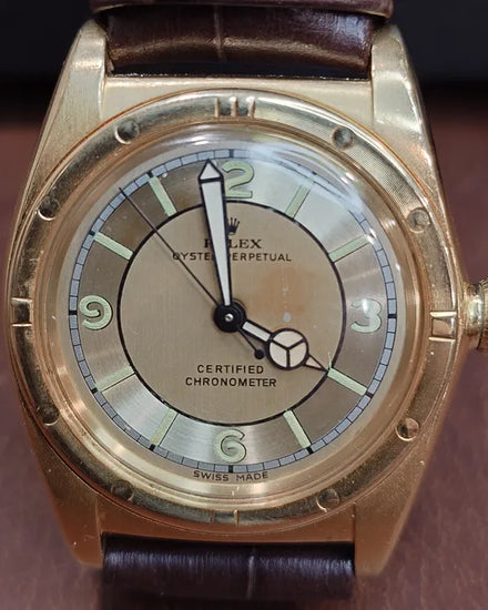 Rolex Oyster Perpetual 33MM Silver Dial Leather Strap (3372)