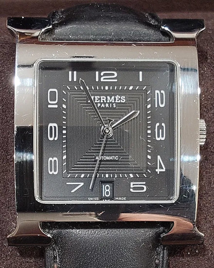 2015 Hermès Heure H 42MM Black Dial Leather Strap (HH2 810)