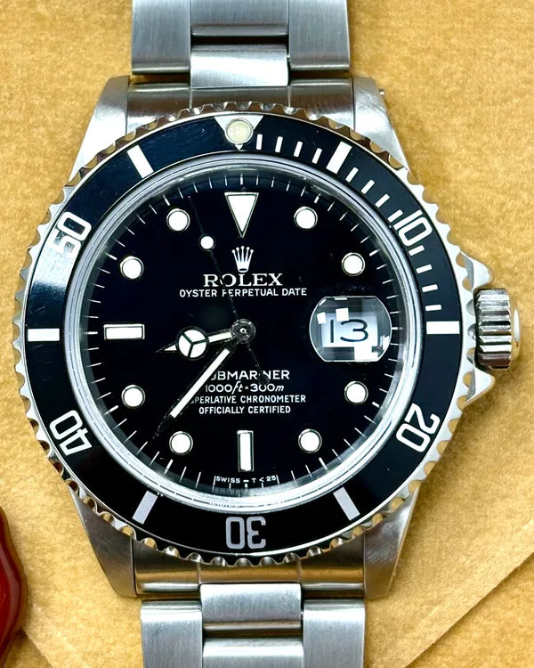 1987 (9 Mill Serial) Rolex Submariner Date 40MM Black Dial Oyster Bracelet (168000)