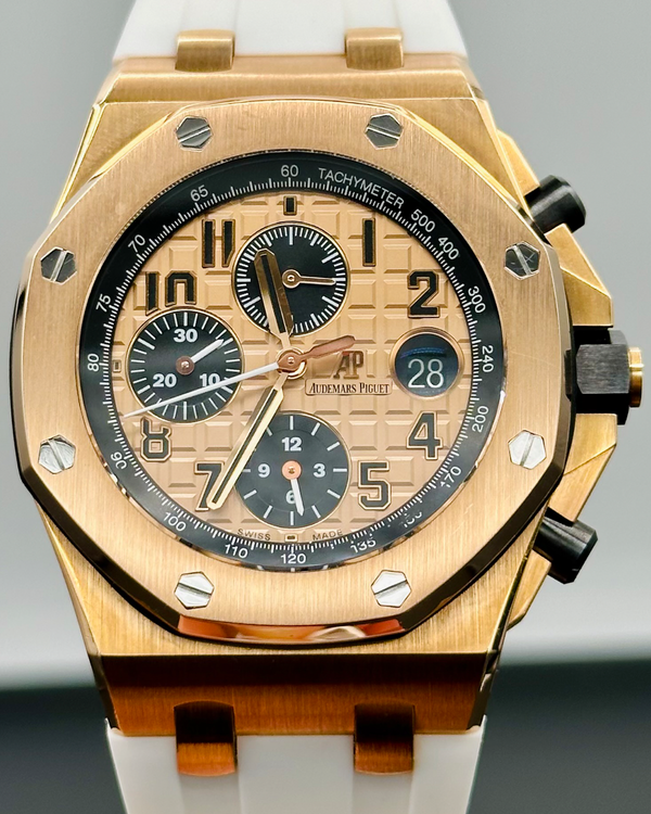 2014 Audemars Piguet Royal Oak Offshore Chronograph 42MM Champagne Dial Leather Strap (26470OR.OO.A002CR.01)